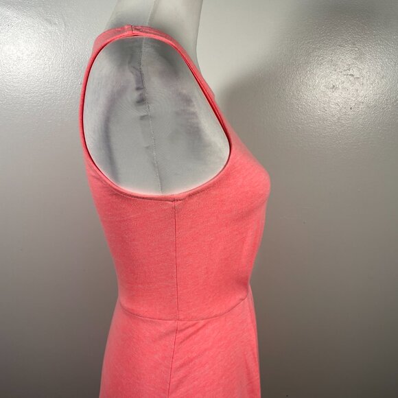 Everly Coral Pink Crew Neck Pleated Waist Sleeveless Knee-length Tank Dress S - Picture 11 of 14